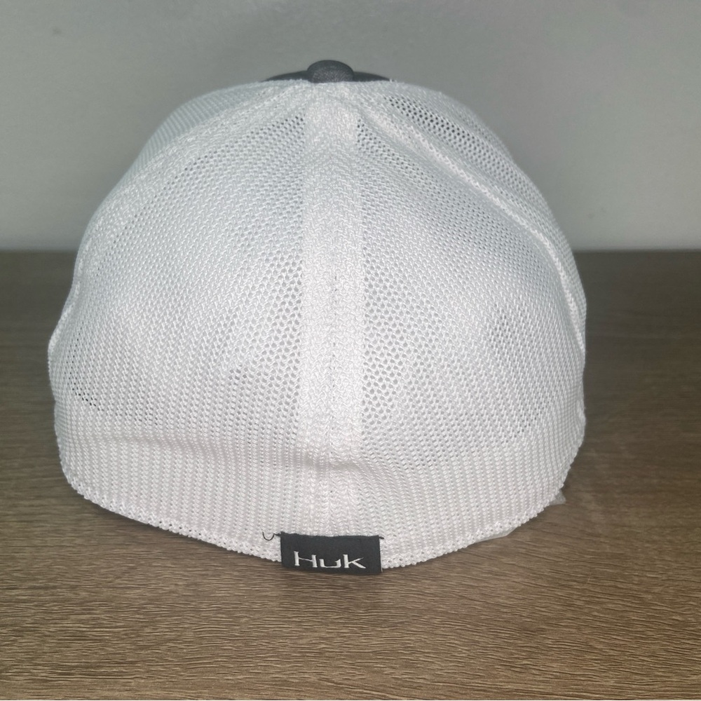 Huk Fishing Performance Hat Mens L-XL Mesh Black Gray White Polyester Spandex - Picture 6 of 16